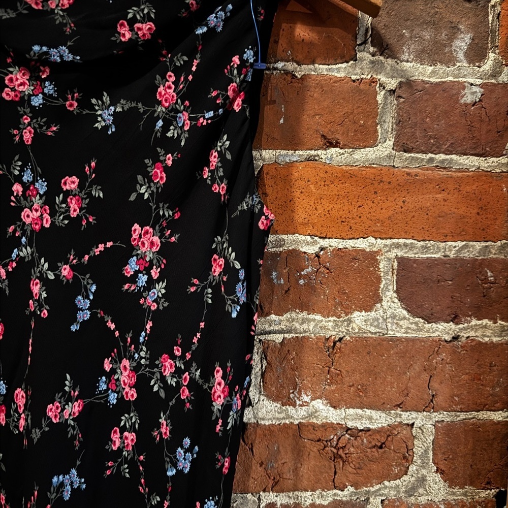 1999 y2k Ralph Lauren Floral Black Midi dress - Picture 2 of 8